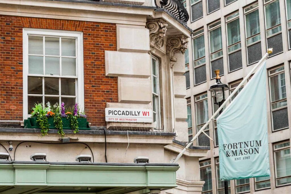 Fortnum & Mason Picadilly store with planter